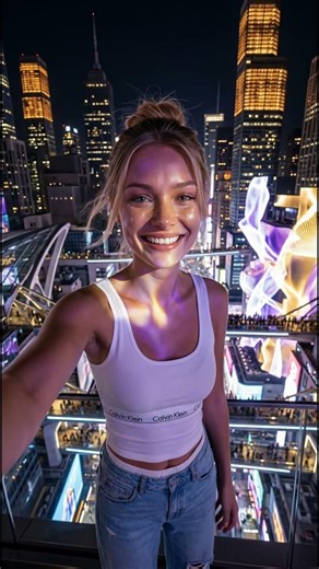 Times Square 2077 The Luminary Day Festival 80 Floors of Light 🎆 #pov #timetravel #future #aivideo