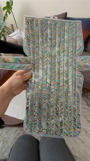 Metalik Rafya İpli Kanvas Çanta #handmade #kanvas #kanvasçanta #elyapımı #çantamodelleri #rafyaip