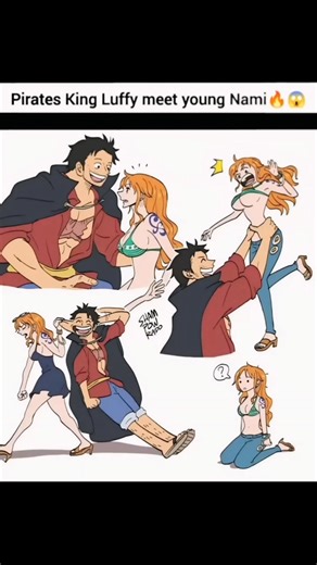 Luffy meets young nami 🔥 #jjk #anime #onepiece #nami #luffy