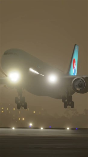Korean air A330-300 foggy night arrival in Indira Gandhi Intl || Microsoft Flight Simulator 2024