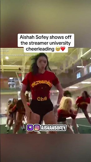 Aishah Sofey shows off her cheerleading skills