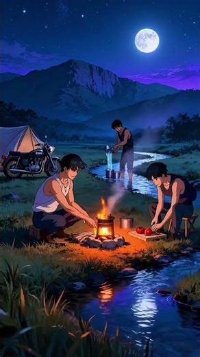 one time trip with friends #mountains #ai #youtubeshorts #ghibli #villagelife #lifeisbutadream