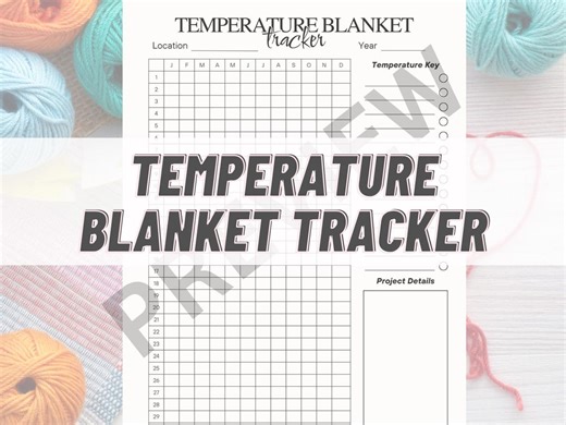 Temperature Blanket Tracker Printable | Chart | Year-long Crochet Project | Digital Download - Etsy