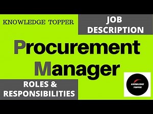 Procurement Manager Job Description | Procurement Manager Roles and Responsibilities