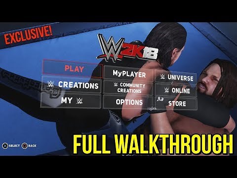 WWE 2K18 FULL MAIN MENU WALKTHROUGH - All Options, Balancing, Start-Up, Matches, Unlockables & More!
