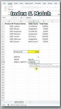 INDEX + MATCH in Excel Explained in 30 Seconds! 🔥