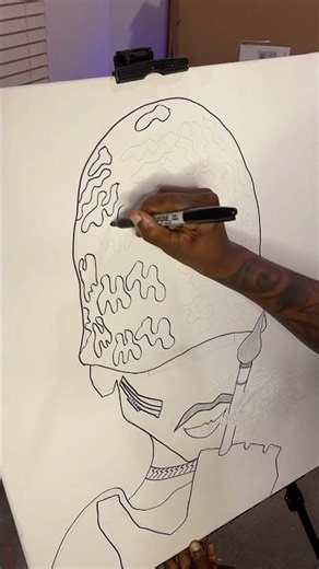 Sharpie Lines, Big Vision ✍️ #sharpieart #artistonyoutube #artshorts #outline