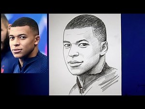 How To Draw A Beautiful Kylian Mbappe / drawing Kylian Mbappe's face with a pencil