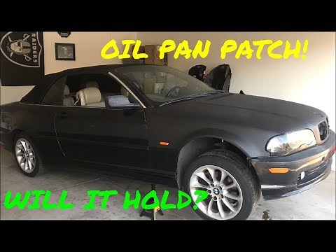 OIL PAN PATCH REPAIR with JB Weld! Will it HOLD? YES it Worked!!