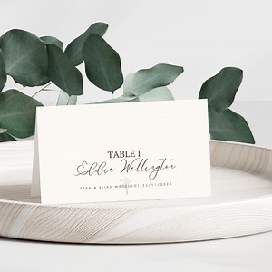 Foldable Place Cards • Tent Place Card Template • Editable Canva • Minimalist Wedding - Etsy Canada