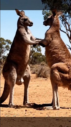 Kangaroo Fight Turns Brutal in Seconds || Australia’s Boxing Giants #nature #wildlife