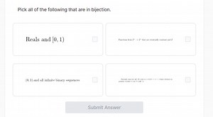 Pick all of the following that are in bijection.Reals and [ 0... | Filo