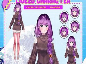 Draw and rig 2d vtuber model, live2d model, 2d vtuber, facerig character
