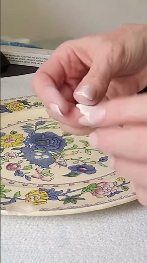 Chipped Plate Fixed in 60 Seconds! (Beginner DIY Hack) #ceramics #restoration #porcelain #repair