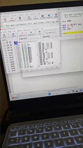 Emu 8086 program ( hello World) #assembly language