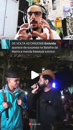 FREESTYLE BRABO DA REFERÊNCIA DE TODOS NÓS NO IMPROVISO LÁ NA BATALHA DA MATRIX 🤯🤯🤯 @emicida @batalhadamatrix 🔥 será que essa aparição dele indica que ele vai lançar alguma coisa? 🤔 deixe sua opinião 🙏🏻 #fy #fypシ #fyp #viral #freestyle #explore #explorepage #rap | Falatuzetrê