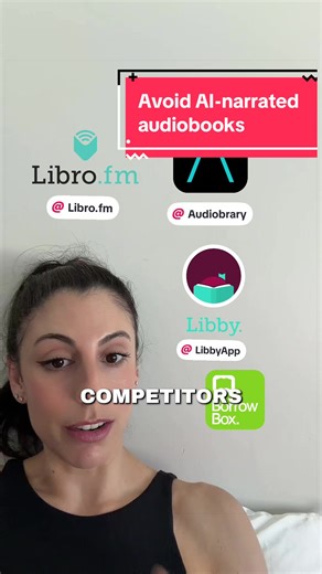 Audible is going full-steam ahead with its AI narration play. If you care about #humanvoicesonly here are three things you can do right now: 1. Don’t buy any audiobook narrated by a virtual voice 2. Try out other audiobook platforms like @Libro.fm and @Audiobrary 3. Search by narrators first instead of genre or title. I’ve always loved exploring audiobooks this way and it’s how I found some of my favourites! For a master list of my favourite audiobook narrators, check out the Substack post I’ll 