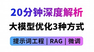【B站强推】20分钟彻底搞懂大模型优化的三种方式：RAG、提示词、微调哪个会让大模型表现更好？AI大模型小白最全最强教程，全程干货无废话！带你少走99%的弯路！