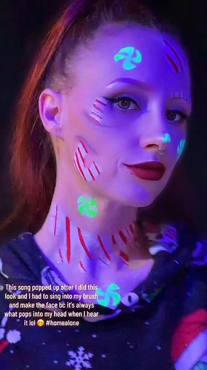 Jackie Walker on Instagram: "If this song don’t make you think of home alone I don’t know if we can be friends! Did this candy cane look n when I went to record my makeup video this song is the one that came on. How can I say no!?! #homealone #makeup #candycane #candycanemakeup #christmas"