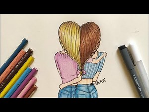 Como desenhar AMIGAS TUMBLR - passo a passo | Como dibujar Mejores amigas