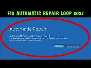 How to Fix Automatic Repair Loop in Windows 10 || Fix Startup Repair Couldn’t Repair Your PC (2023)