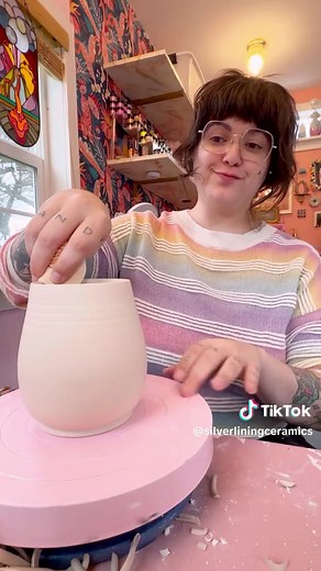 How to make a pink rainbow glitter inlay mug from start to finish! 🩷🌈✨ Every piece I make is meticulously crafted from custom blended clay, glaze, and glitter! Adorned with real 22kt gold! These pieces are truly a labor of love and I LOVE to make them! #ceramics #processart #glitterinlay #rainbowart #dopaminedecor #mixedmedia #ceramicartist #originalartwork #serotoninboost #glitterlover #functionalart #howitsmade #handmade