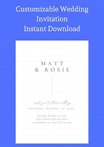 Editable Wedding Invitation Template, Printable, Wedding Invitation, Printable Wedding Invitation - Etsy Australia