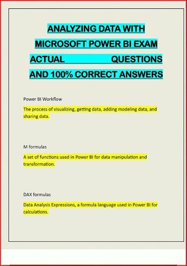 Analyzing Data With Microsoft Power Bi Exam Actual Questions video