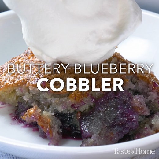 As the name implies, this is a recipe that is rich and delicious. Since you can use either fresh or frozen blueberries, you can make this easy blueberry cobbler year-round. —Marjorie Green, South Haven, Michigan Get the full recipe for Buttery Blueberry Cobbler: https://trib.al/w8wB73j | Taste of Home