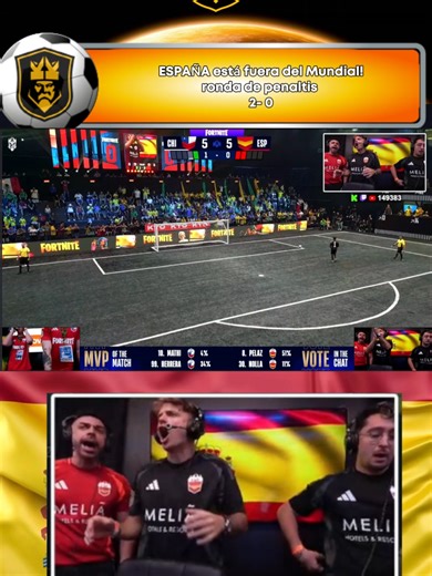 España queda fuera del mundial Victoria de CHILE en Penaltis deja atras al equipo español#kingsleague #kingsleagueamericas #kingsworldcupnations #latam #spursito #djmario #españa #chile