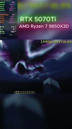 Does AstraLex Have the Best Night Sky in Minecraft? #benchmark #gaming #rtx5070ti #rtx #pcgaming