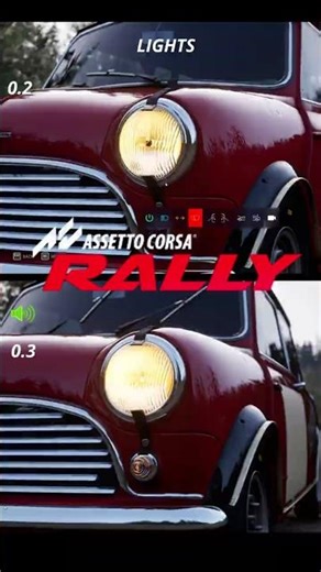 Assetto Corsa Rally 0.2 vs 0.3 Mini Cooper Lights #assettocorsarally #simracing #shorts