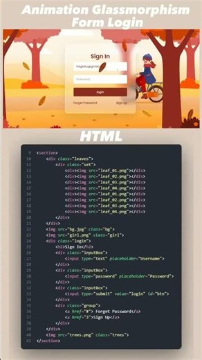 Glassmorphism Login Form with HTML & CSS ✨ | Modern UI Design #Shorts