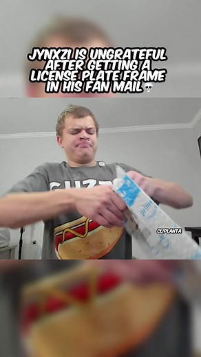 Jynxzi is ungrateful after getting a license plate frame in his fan mail 😭 @Jynxzi #jynxzi #jynxziclips #fyp #r6