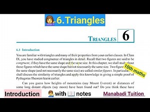 10th class |math| Chapter 6|💁‍♂️ Triangles| 💁‍♀️Introduction |CBSE|NCERT|