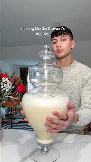 making Martha Stewart’s egg nog recipe