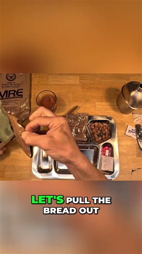 Mixing MRE Food Strawberry Mango Applesauce Bread Hack!