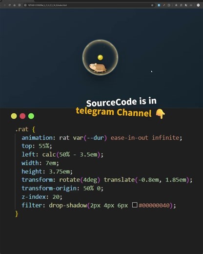 Running Rat Loader Animation 🐭 Pure HTML & CSS Creative UI #webdesign #coding