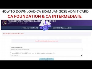 live Demo :- How to Download CA Exam January 2025 Admit card | ICAI Exam Admit card Download process