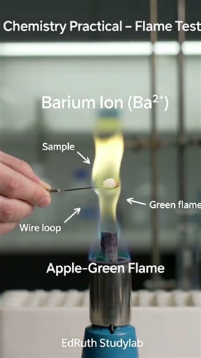 flame test - Barium ion test #chemistry #chemistrypage