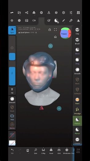 #shorts how easy is it to model a helmet in Nomad sculpt (long form soon) #nomadsculpt
