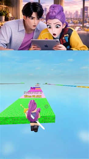 Rumi and Jinu are playing Roblox😱🤯 every second +50 speed