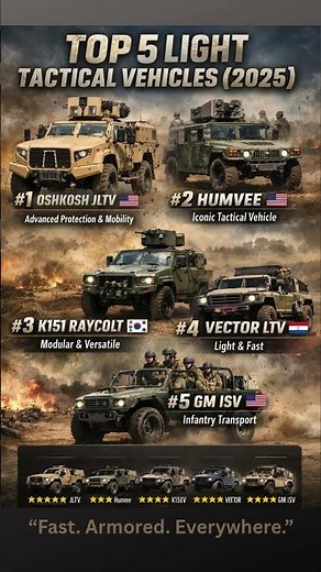 Top 5 Modern Light Tactical Vehicles Used by Militaries (2025)