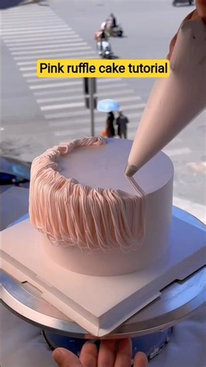 Satisfying pink ruffles... wait for the end! 🍰✨ #cakeart #shorts