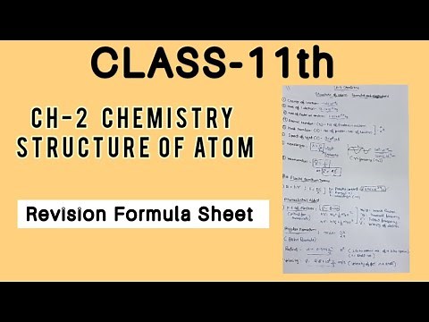 FORMULA SHEET | STRUCTURE OF ATOM | CLASS 11 | REVISION | MADHAV MEHROTRA