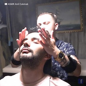 98K views · 2.4K reactions | Hey, my name is Anil Cakmak. I am a barber and I do asmr massage In my barber shop for my customers. This massage therapy helps you for anxiety and insomnia. This asmr massage is also helpful for stress relief. I hope you will enjoy this asmr massage video. If you liked this content please support my page. Thank you. | ASMR Anil Cakmak | Facebook