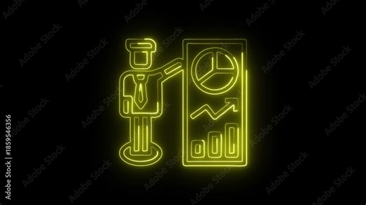 Target Icon Animation with Glowing Lines on Black Background