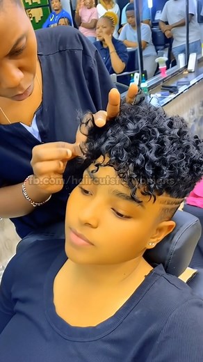 A bold high fade with voluminous curls on top — stylish, confident, and full of texture. 💫 #fadehaircut | Haircuts for Women