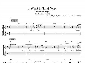 "I Want It That Way" · Backstreet Boys || Vocals: Sheet music   Chords   Lyrics — Play Like The Greats .com