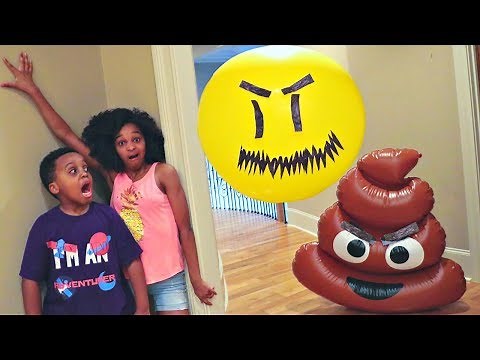 EMOJI VS GIANT BALLOON Epic Rap! - Kids Song - Shiloh and Shasha - Onyx Kids